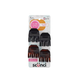 Sc??nci No Slip Grip Micro Teeth Chunky Jaw Clips, 4 CT