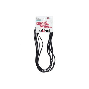 Scunci No Damage Elastic Headwraps Black, 6 CT
