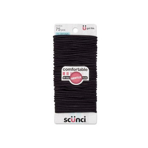 Sc??nci No Damage Gentle Hold Hair Elastics Black, 75 CT Sc??nci No Damage Gentle Hold Hair Elastics Black, 75 CT