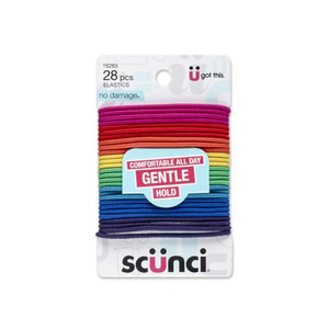 Sc??nci No Damage Medium Hair Elastics Bright Colors, 28 CT
