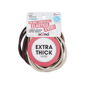 Sc??nci No Damage Extra Thick Hair 4mm 9.5" Hair Elasticks, 10 CT Sc??nci No Damage Extra Thick Hair 4mm 9.5" Hair Elasticks, 10 CT