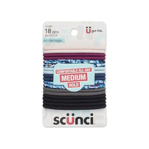 Sc??nci Everyday & Active No Damage Printed & Solid Elastics, 18 CT