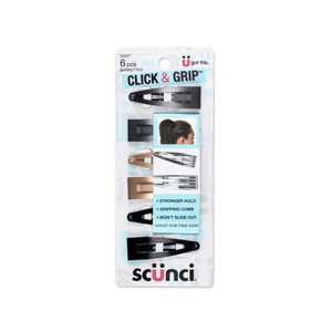 Scunci Click & Grip Hair Barrettes, 6.0 Ct