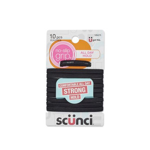 Sc??nci No Slip Grip Hair Elastics Black, 10 CT Sc??nci No Slip Grip Hair Elastics Black, 10 CT