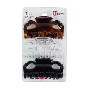 Sc??nci Effortless Beauty 6cm 2-Loop Jaw Clips Assorted Colors, 3 CT Sc??nci Effortless Beauty 6cm 2-Loop Jaw Clips Assorted Colors, 3 CT