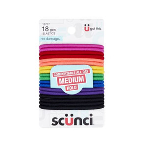 Sc??nci No Damage Hair Elastics Medium, Bright, Assorted, 18 CT Sc??nci No Damage Hair Elastics Medium, Bright, Assorted, 18 CT