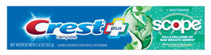 Crest Toothpaste 5.4Oz Plus Scope Whitening Minty Fresh Crest Toothpaste 5.4Oz Plus Scope Whitening Minty Fresh