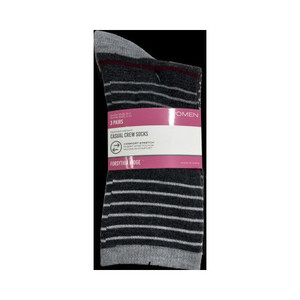 FR WMN CREW SOCK BLK/GREY 3PK FR WMN CREW SOCK BLK/GREY 3PK