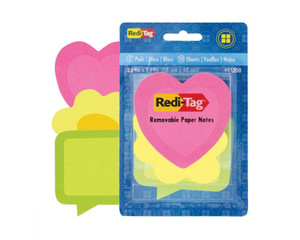 Redi-Tag Removable Paper Sticky Notes Assorted Neon Shapes, 3 Count