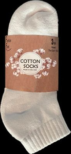 Russell Fashion Foot Women's Cotton Quarter Length Sock - White, 3 pairs Russell Fashion Foot Women's Cotton Quarter Length Sock - White, 3 pairs