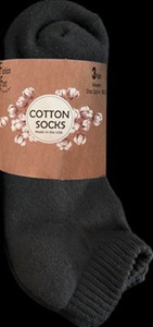 Russell Fashion Foot Women's Cotton Quarter Length Sock - Black, 3 pairs Russell Fashion Foot Women's Cotton Quarter Length Sock - Black, 3 pairs