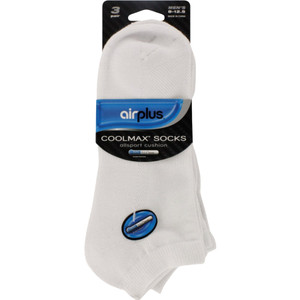 airplus Coolmax Men's All Sport Socks - White, 3 pairs airplus Coolmax Men's All Sport Socks - White, 3 pairs