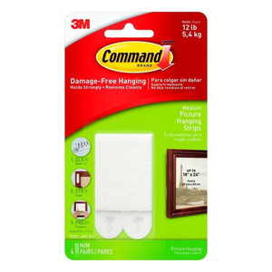 Command Medium Picture Hanging Strips Adhesive, 4 Ea Command Medium Picture Hanging Strips Adhesive, 4 Ea