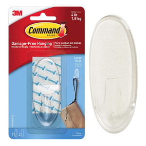 Command Outdoor Large Window Hooks Clear Set, 4 Hooks 8 Strips
