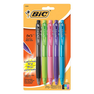 Bic Bu3 Ballpoint Pen Assorted Ink, 5 Ea Bic Bu3 Ballpoint Pen Assorted Ink, 5 Ea