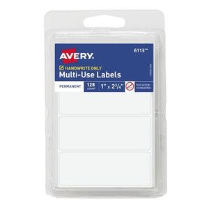Avery All Purpose Labels White 1 X 2.75 Inch Adhesive, 128 Ea Avery All Purpose Labels White 1 X 2.75 Inch Adhesive, 128 Ea