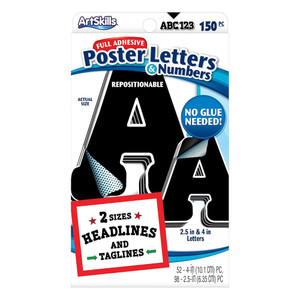 Artskills Dual Size Paper Poster Letters And Numbers Black, 150 Count Artskills Dual Size Paper Poster Letters And Numbers Black, 150 Count