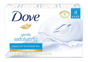 Dove Bar Soap Gentle Exfoliating 3.75Oz 4 Count Dove Bar Soap Gentle Exfoliating 3.75Oz 4 Count