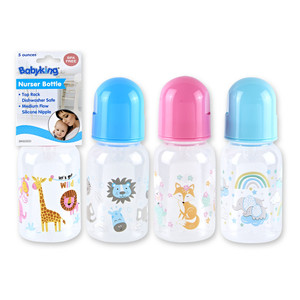 Babyking Printed Nurser Bottle Assorted Design, 5 Oz Babyking Printed Nurser Bottle Assorted Design, 5 Oz