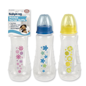 Babyking Printed Nurser Bottles Assorted Design, 9 Oz