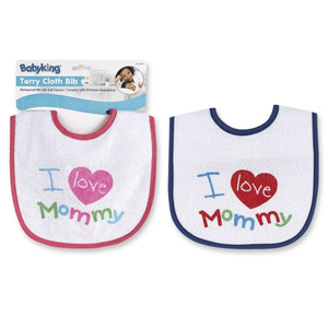 Babyking I Love Mommy Terrycloth Bib Feeding Accessory Assorted, 1 Ea Babyking I Love Mommy Terrycloth Bib Feeding Accessory Assorted, 1 Ea