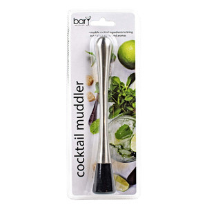 barY3 Stainless Steel Muddler Black and Silver Bar Tool, 1 Ea barY3 Stainless Steel Muddler Black and Silver Bar Tool, 1 Ea