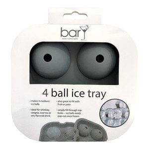 barY3 Gray Silicone Ice Tray 4 Cubes Large Spheres Mold, 1 Ea barY3 Gray Silicone Ice Tray 4 Cubes Large Spheres Mold, 1 Ea