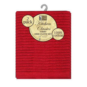 Dish Cloth Set Ribbed Texture Kitchen Linen, 2 Ea Dish Cloth Set Ribbed Texture Kitchen Linen, 2 Ea