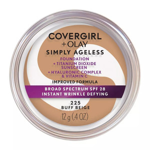 CoverGirl & Olay Foundation Simply Ageless Wrinkle-Defying #225 Buff Beige, 0.4 Oz