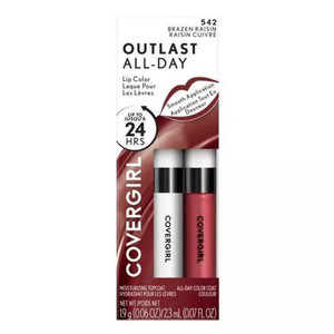 CoverGirl Outlast All-Day Lip Color with Topcoat Brazen Raisin #542, 1 Ea CoverGirl Outlast All-Day Lip Color with Topcoat Brazen Raisin #542, 1 Ea