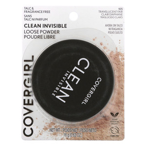 CoverGirl Clean Invisible Loose Powder #105 Translucent Fair, 0.63 Oz CoverGirl Clean Invisible Loose Powder #105 Translucent Fair, 0.63 Oz