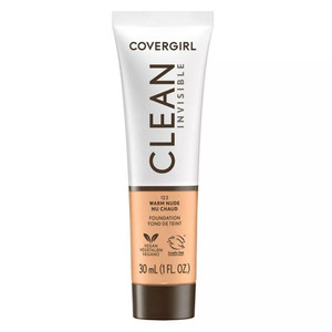 CoverGirl Clean Invisible Foundation #123 Warm Nude Shade, 1 Ea