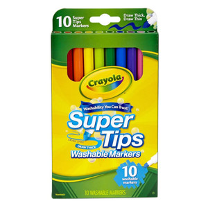 Crayola Washable Super Tip Marker Set Assorted Shades, 10 Ea Crayola Washable Super Tip Marker Set Assorted Shades, 10 Ea