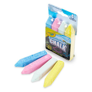 Crayola Washable Sidewalk Chalk Assorted Colors Outdoor Art, 4 Ea