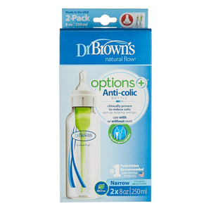 Dr. Browns Natural Flow Anti-Colic Options+ Narrow Baby Bottle, 8 Oz Dr. Browns Natural Flow Anti-Colic Options+ Narrow Baby Bottle, 8 Oz