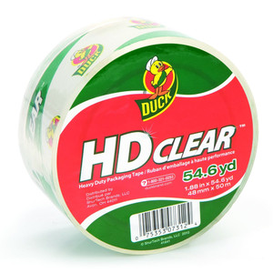 Duck Brand HD Clear Heavy Duty Packing Tape Clear 1.88 Inch x 54.6 Yard Roll, 1 Ea Duck Brand HD Clear Heavy Duty Packing Tape Clear 1.88 Inch x 54.6 Yard Roll, 1 Ea