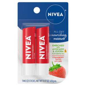 Nivea Lip Care Strawberry Twin Pack 0.17oz