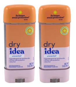 Dry Idea Deodorant 3Oz Gel Stick Unscented Antiperspirant