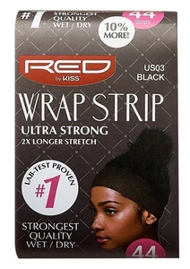 Kiss Red Wrap Strip Ult-Strong Black 44 Strips 2.5Inch