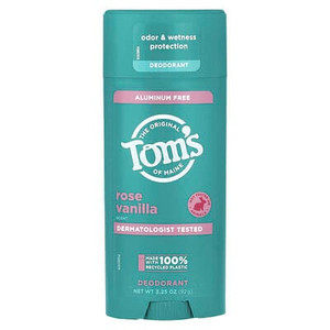 Toms Deodorant Stick Rose Vanilla Aluminum-Free 3.25oz
