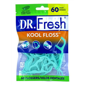 Dr. Fresh Kool Floss Picks 60 Count Mint Waxed