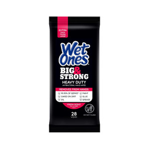 Wet Ones Anti-Bacterial Hand Wipes Big & Strong 28 Ct