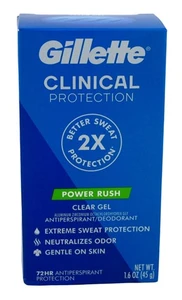 Gillette Deodorant Clinical Clear Gel Power Rush 1.6oz