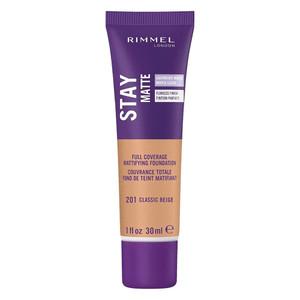 Rimmel Stay Matte Foundation #201 Classic Beige Lightweight Shine Control Full Coverage 1 Oz