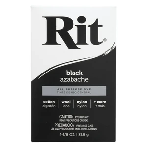 Rit Dye Powder #000 Black All-Purpose Fabric Dye Concentrated Powder 31.9 g