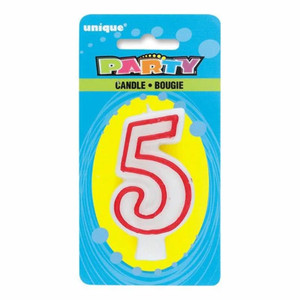 Birthday Candle Deluxe Numerical Decorative Party Supply Number 5 1 Ea