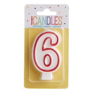 Birthday Candle Deluxe Numerical Decorative Party Supply Number 6 1 Ea