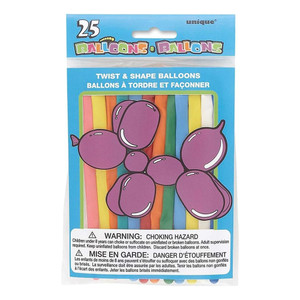 Balloon Twisty Assorted Shapes 25 Ea