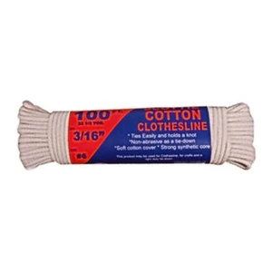TW Evans Cordage Cotton Clothesline Rope Durable 100 Ft 1 Ea