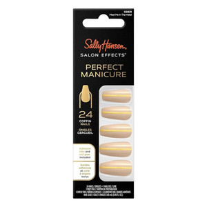 Sally Hansen Salon Effects Perfect Manicure Nails Kit Easy Apply Longwear Nail Strips Meet Me In The Metal 24 Ea
